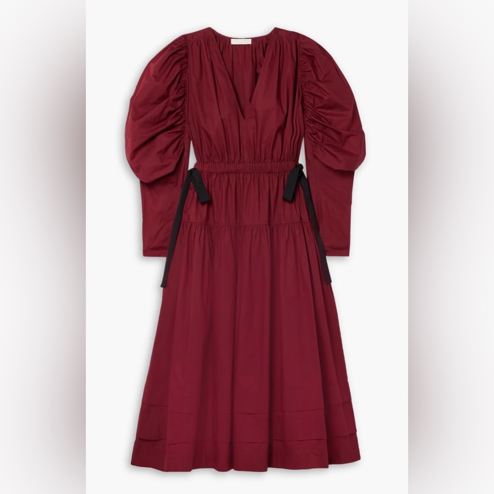 ULLA JOHNSON Althea gathered cotton-poplin midi dress